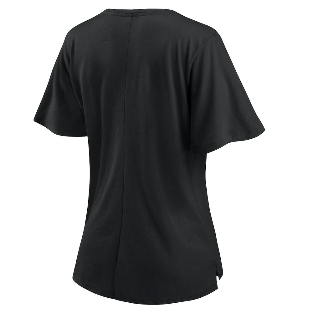 New Orleans Saints Fanatics Women's Southpaw Flutter V-Neck T-Shirt