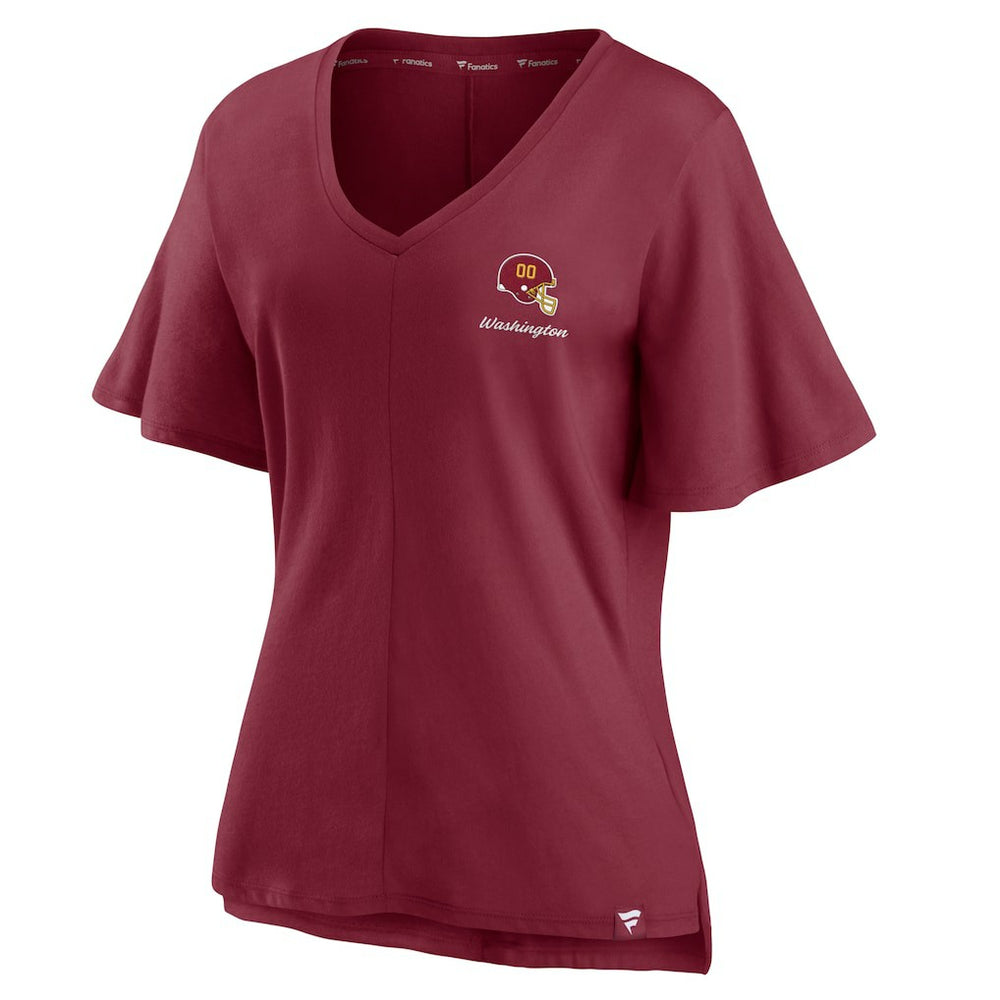 Washington Commanders Fanatics Washington Football Team Women's Southpaw Flutter V-Neck T-Shirt