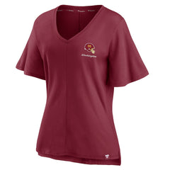 Washington Commanders Fanatics Washington Football Team Women's Southpaw Flutter V-Neck T-Shirt