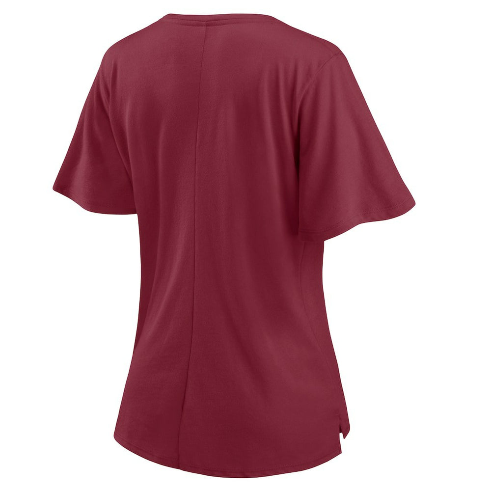 Washington Commanders Fanatics Washington Football Team Women's Southpaw Flutter V-Neck T-Shirt