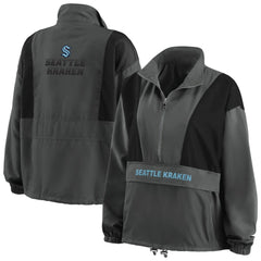 Seattle Kraken WEAR by Erin Andrews Women's Popover Packable Half-Zip Jacket For Sale