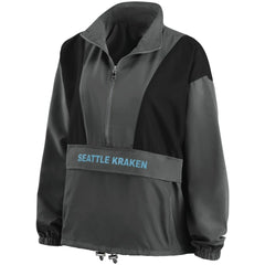 Seattle Kraken WEAR by Erin Andrews Women's Popover Packable Half-Zip Jacket For Sale