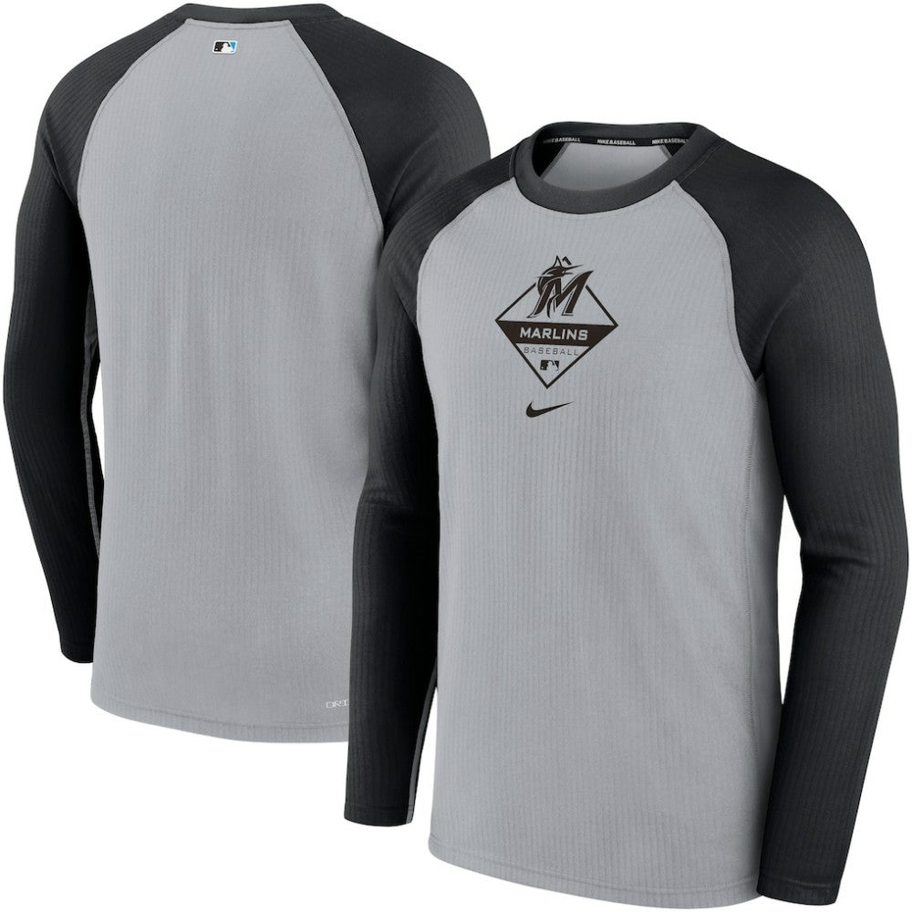 Miami Marlins Nike Game Authentic Collection Performance Raglan Long Sleeve T-Shirt | MLB Near me