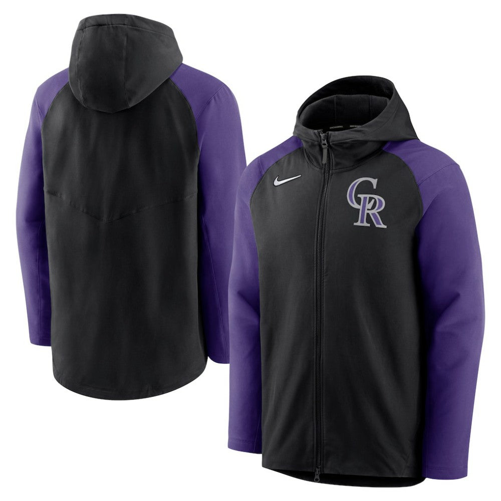 Colorado Rockies Nike Authentic Collection Performance Raglan Full-Zip Hoodie | MLB Outlet