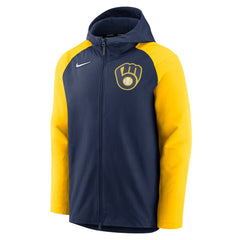 Milwaukee Brewers Nike Authentic Collection Performance Raglan Full-Zip Hoodie | MLB On Sale