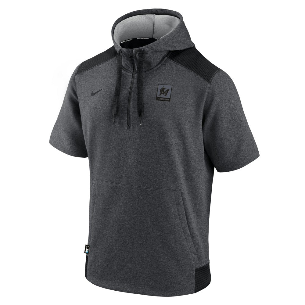 Miami Marlins Nike Authentic Collection Dry Flux Performance Quarter-Zip Short Sleeve Hoodie | MLB Online