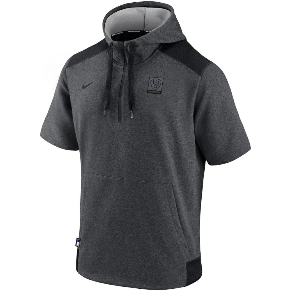 Milwaukee Brewers Nike Authentic Collection Dry Flux Performance Quarter-Zip Short Sleeve Hoodie | MLB Online