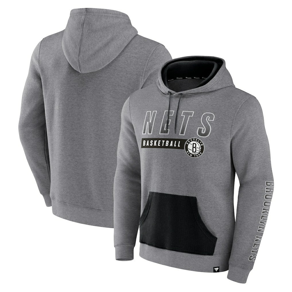 Brooklyn Nets Off The Bench Color Block Pullover Hoodie On Sale