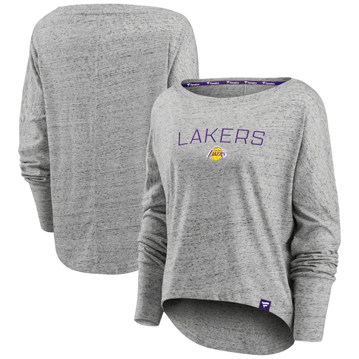 Los Angeles Lakers Women's Nostalgia Off-The-Shoulder Long Sleeve T-Shirt For Sale
