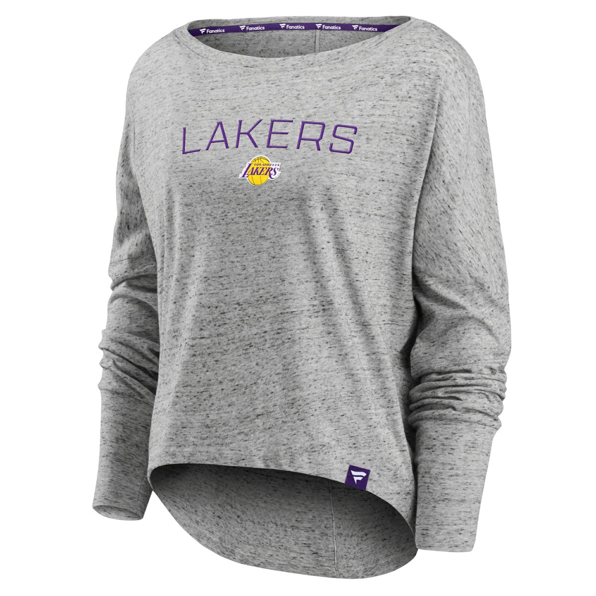 Los Angeles Lakers Women's Nostalgia Off-The-Shoulder Long Sleeve T-Shirt For Sale