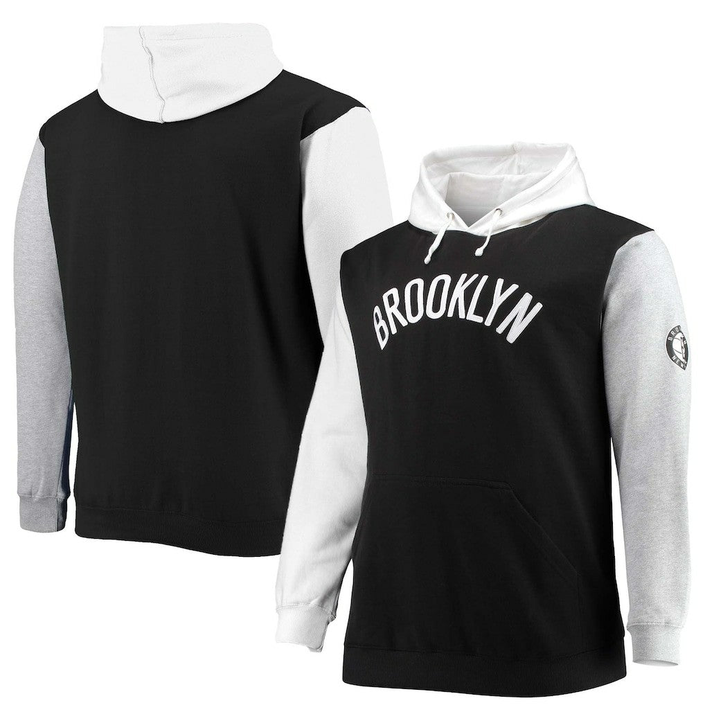 Brooklyn Nets Big & Tall Double Contrast Pullover Hoodie For Sale