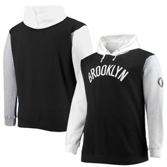 Brooklyn Nets Big & Tall Double Contrast Pullover Hoodie For Sale