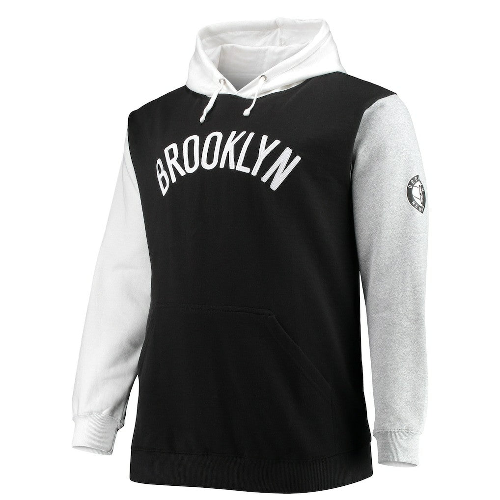 Brooklyn Nets Big & Tall Double Contrast Pullover Hoodie For Sale