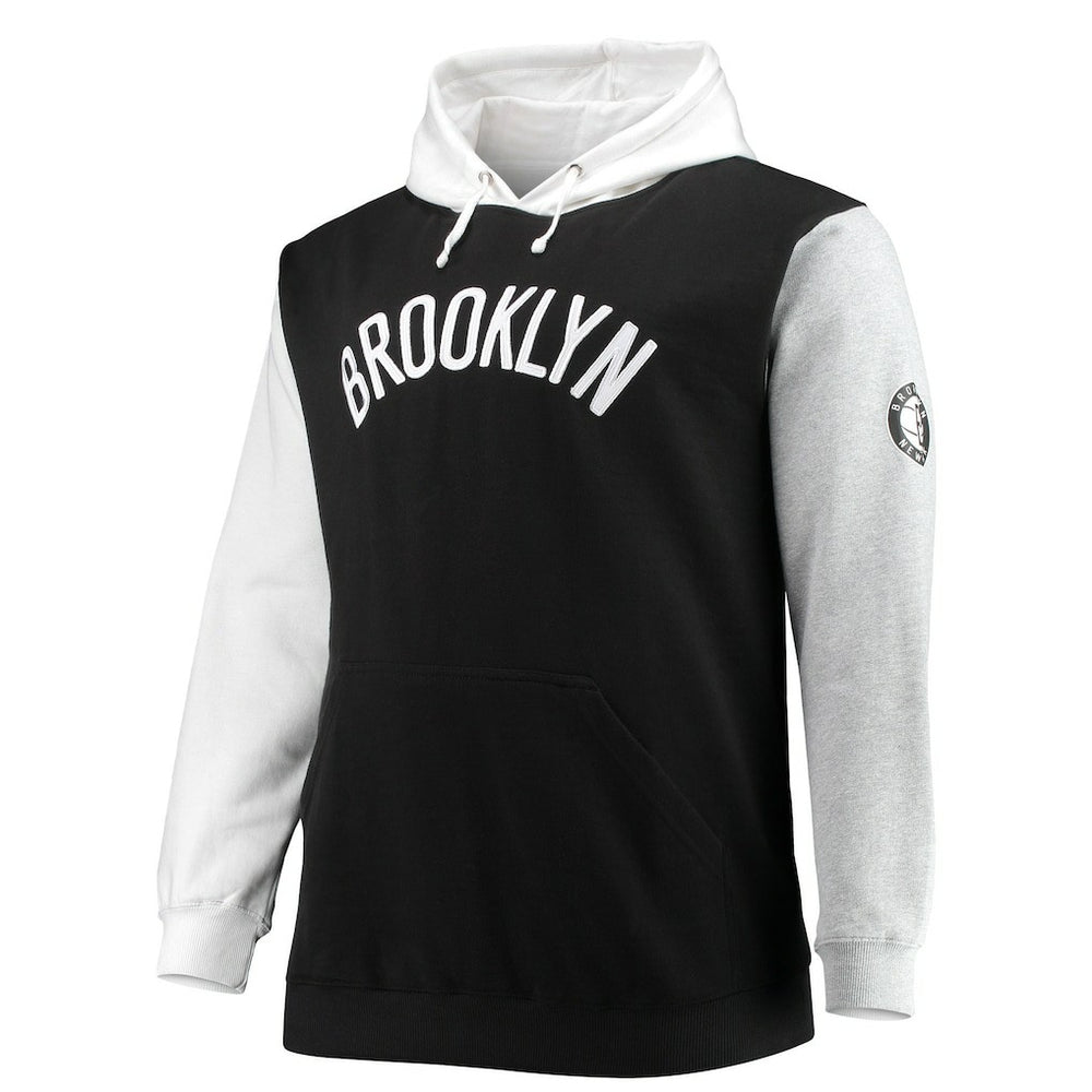 Brooklyn Nets Big & Tall Double Contrast Pullover Hoodie For Sale