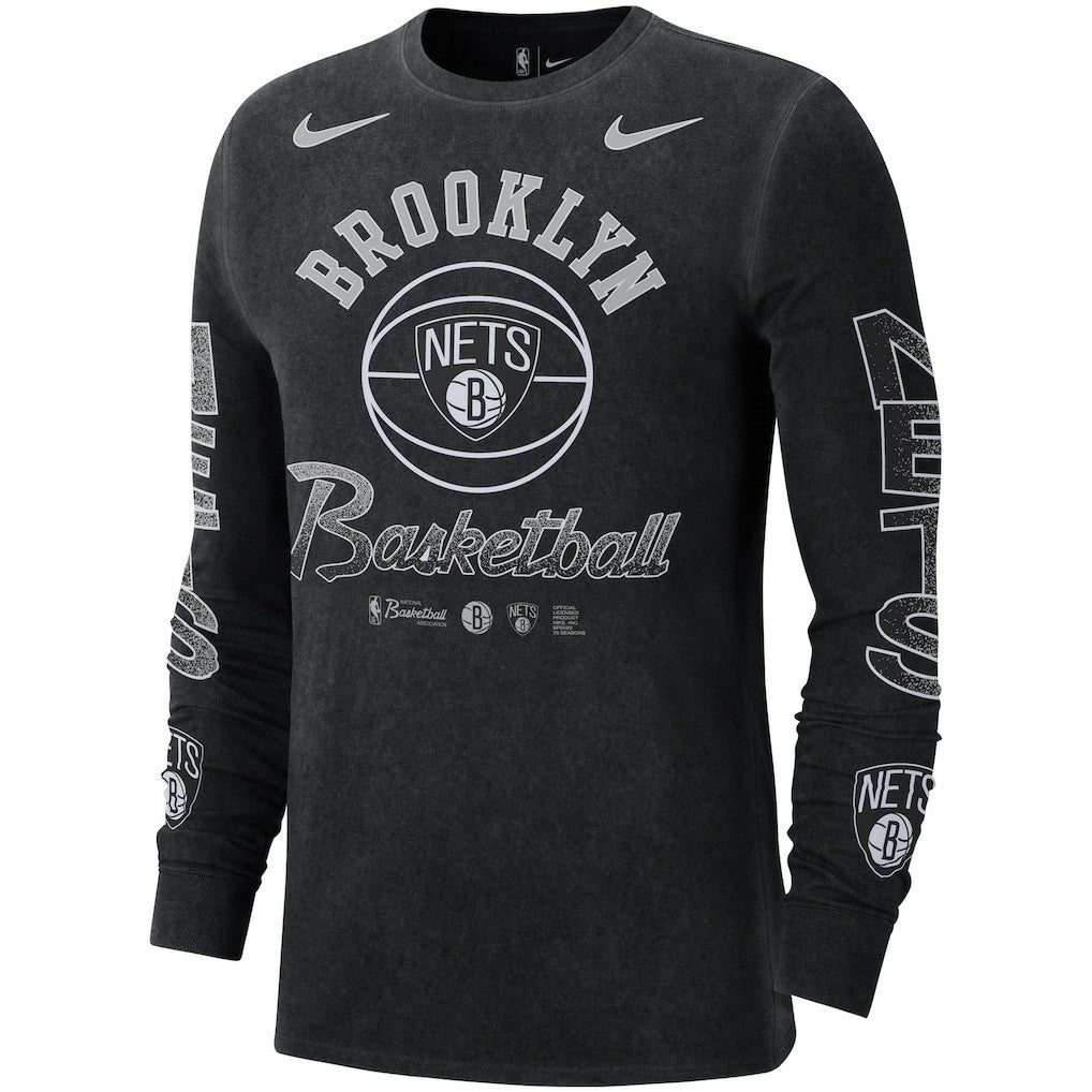 Brooklyn Nets Courtside Retro Elevated Long Sleeve T-Shirt Outlet