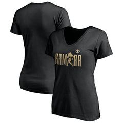 New Orleans Saints  Alvin Kamara  Women's Checkdown V-Neck T-Shirt