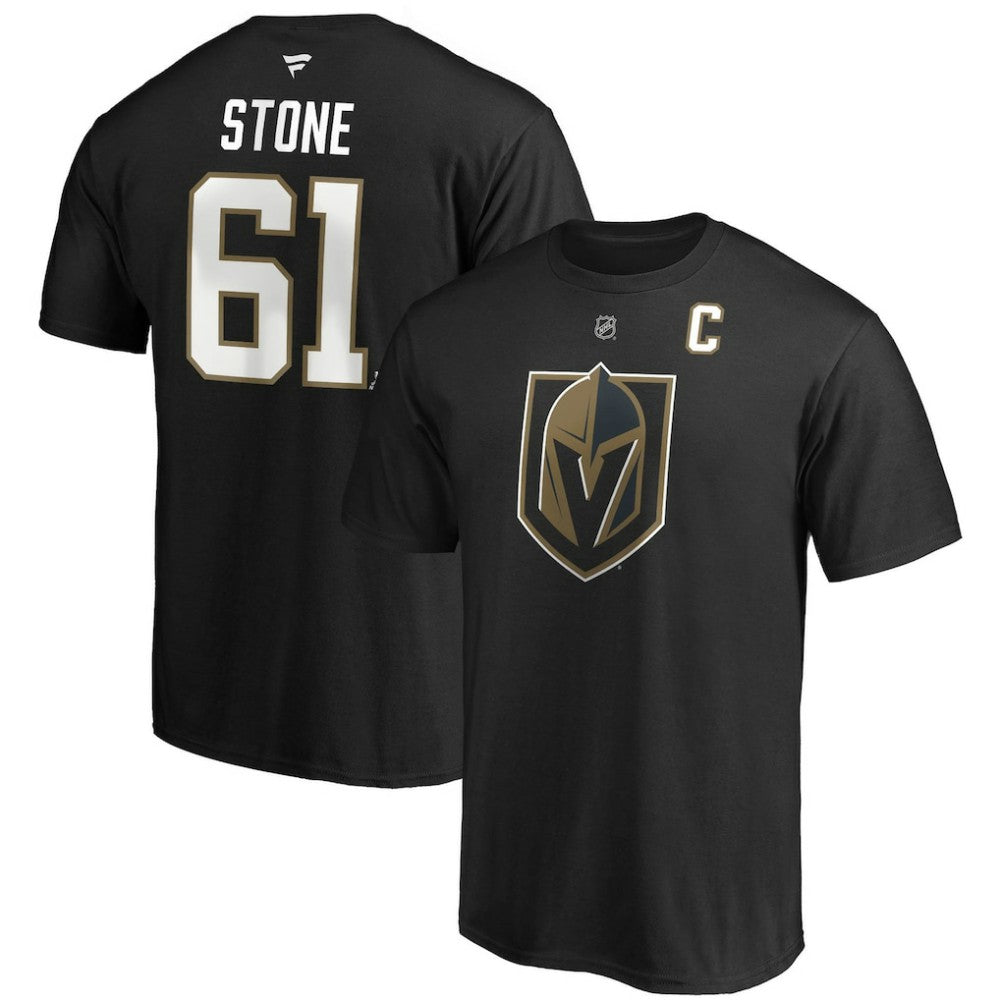 Mark Stone Vegas Golden Knights Fanatics Authentic Stack Player Name & Number Captain Patch T-Shirt Sale
