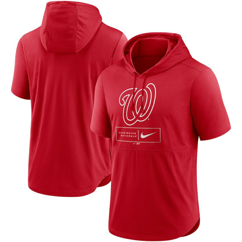 Washington Nationals Nike Lockup Performance Short Sleeve Lightweight Hooded Top | MLB US