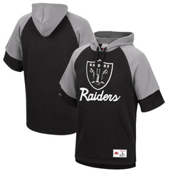 Las Vegas Raiders Mitchell & Ness Home Advantage Raglan Short Sleeve Pullover Hoodie