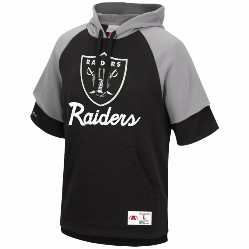 Las Vegas Raiders Mitchell & Ness Home Advantage Raglan Short Sleeve Pullover Hoodie