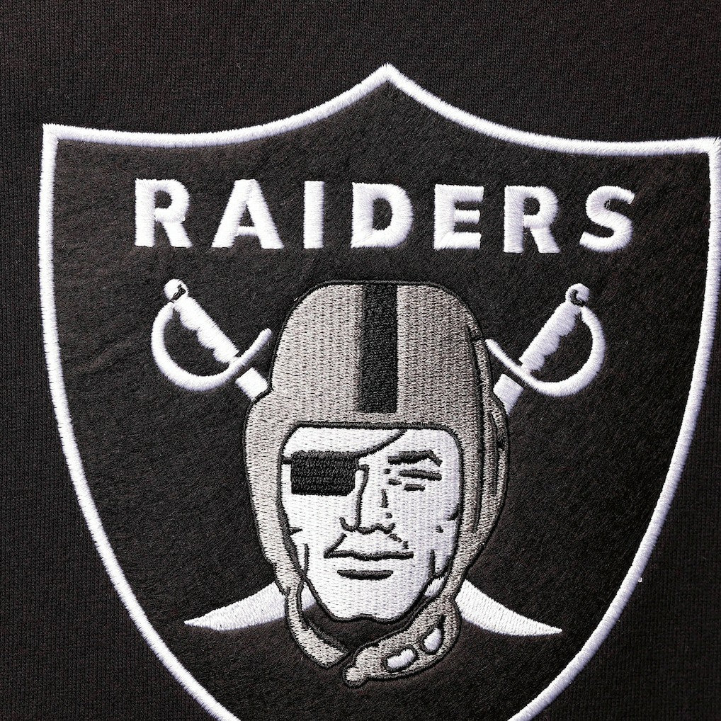 Las Vegas Raiders Mitchell & Ness Home Advantage Raglan Short Sleeve Pullover Hoodie