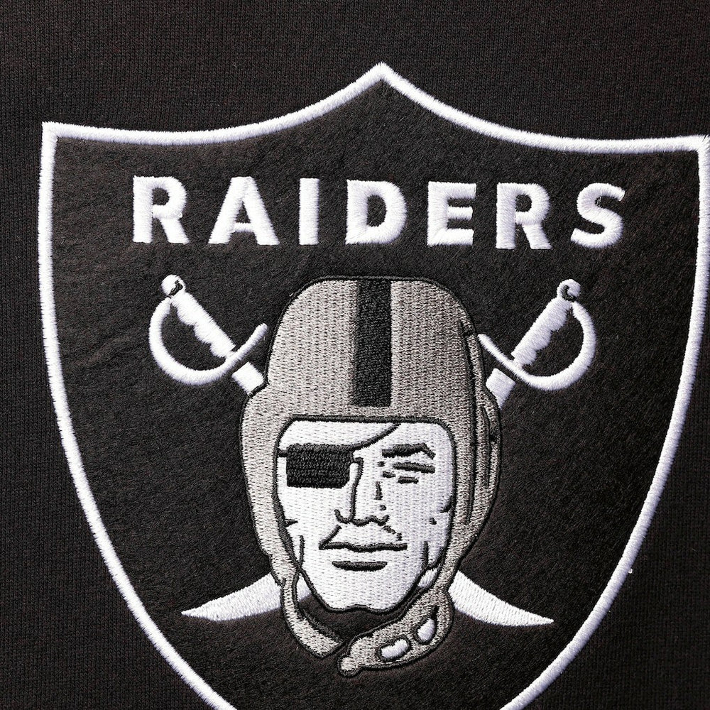 Las Vegas Raiders Mitchell & Ness Home Advantage Raglan Short Sleeve Pullover Hoodie