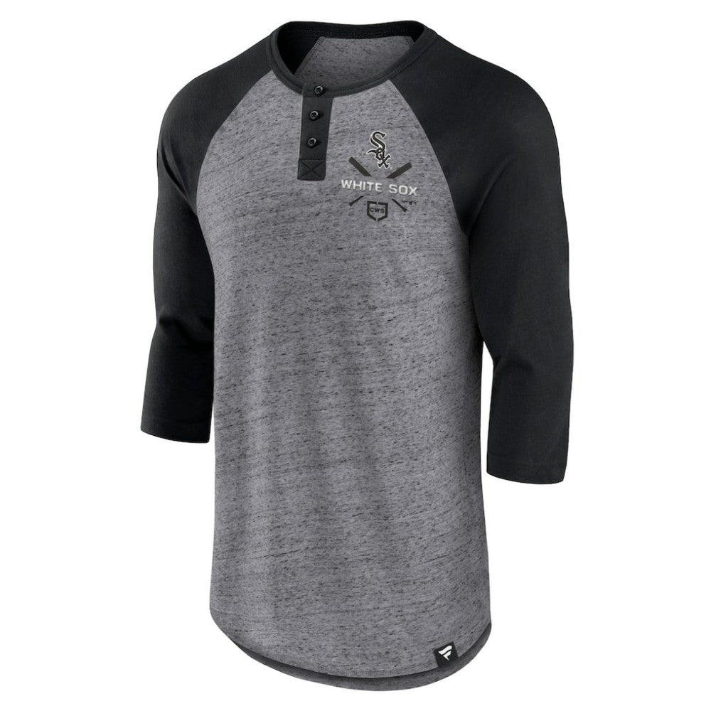 Chicago White Sox Fanatics Iconic Above Heat Speckled Raglan Henley 3/4 Sleeve T-Shirt | MLB On Sale