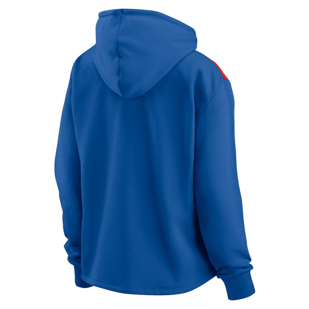 Chicago Cubs Fanatics Women's Iconic Overslide Color-Block Quarter-Zip Hoodie | MLB Outlet