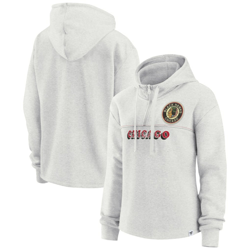 Chicago Blackhawks Fanatics Women's True Classics Legacy Quarter-Zip Hoodie Outlet