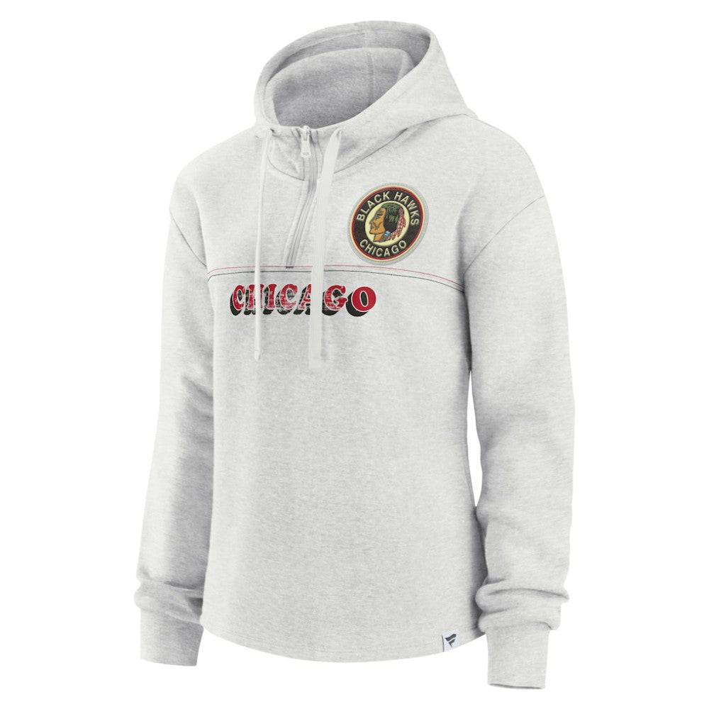 Chicago Blackhawks Fanatics Women's True Classics Legacy Quarter-Zip Hoodie Outlet