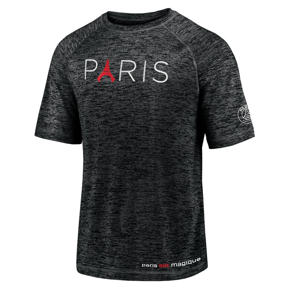 Paris Saint-Germain Tower Space-Dye Raglan T-Shirt Black - Fanatics