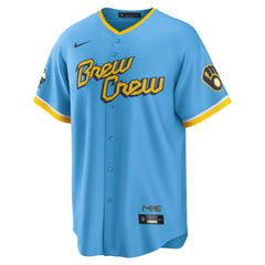 Christian Yelich Milwaukee Brewers Nike City Connect Replica Player Jersey | MLB On Sale