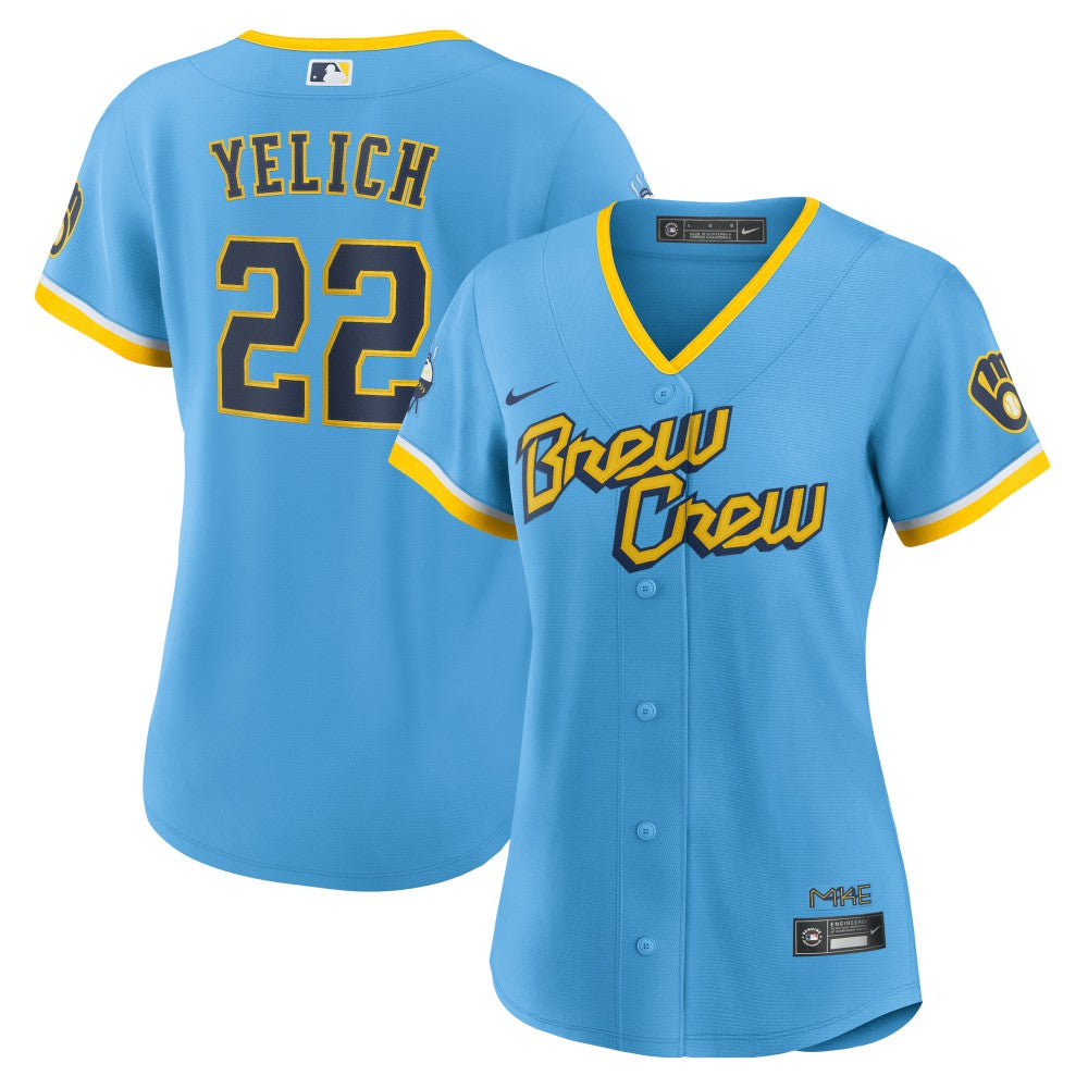 Christian Yelich Milwaukee Brewers Nike Women's City Connect Replica Player Jersey | MLB New