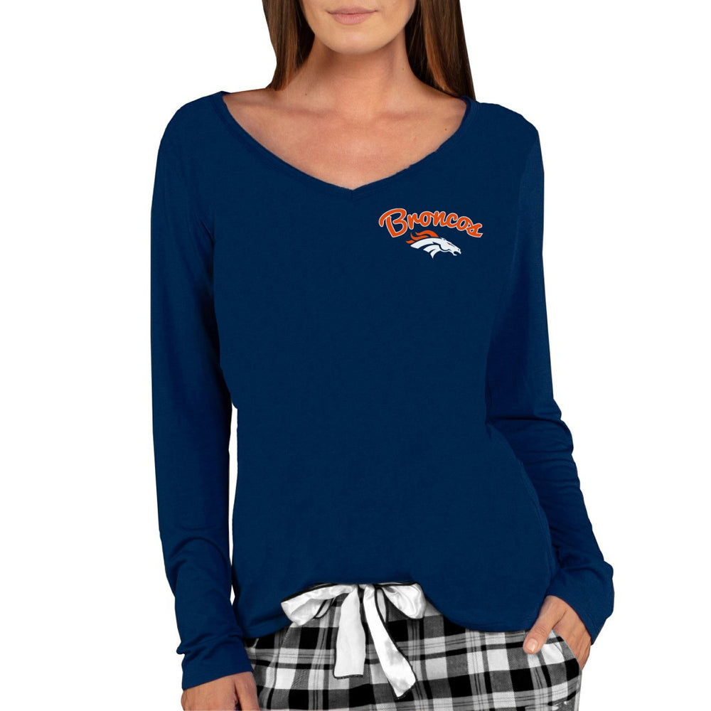 Denver Broncos  Concepts Sport Women's Marathon Knit Long Sleeve Lightweight V-Neck Lounge Top