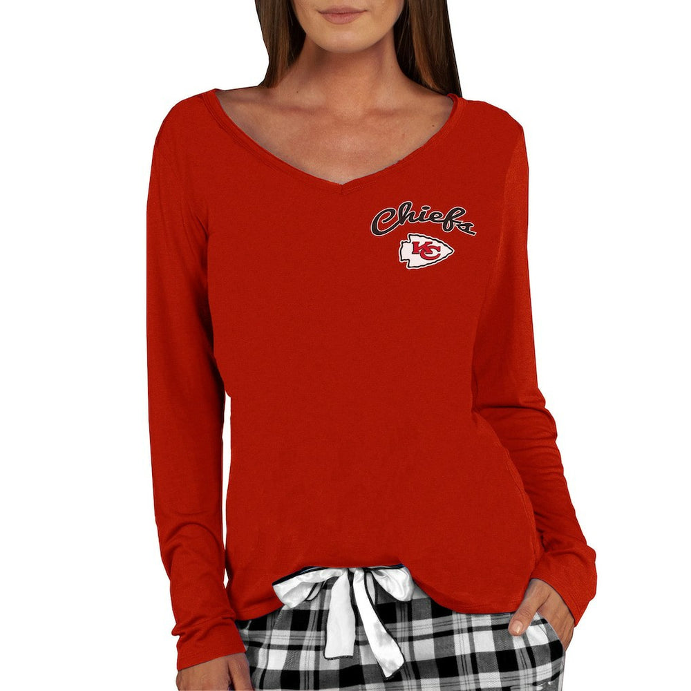 Kansas City Chiefs  Concepts Sport Women's Marathon Knit Long Sleeve Lightweight V-Neck Lounge Top