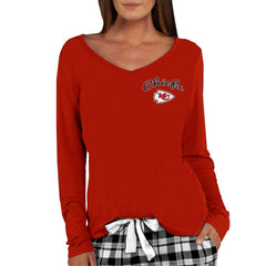 Kansas City Chiefs  Concepts Sport Women's Marathon Knit Long Sleeve Lightweight V-Neck Lounge Top