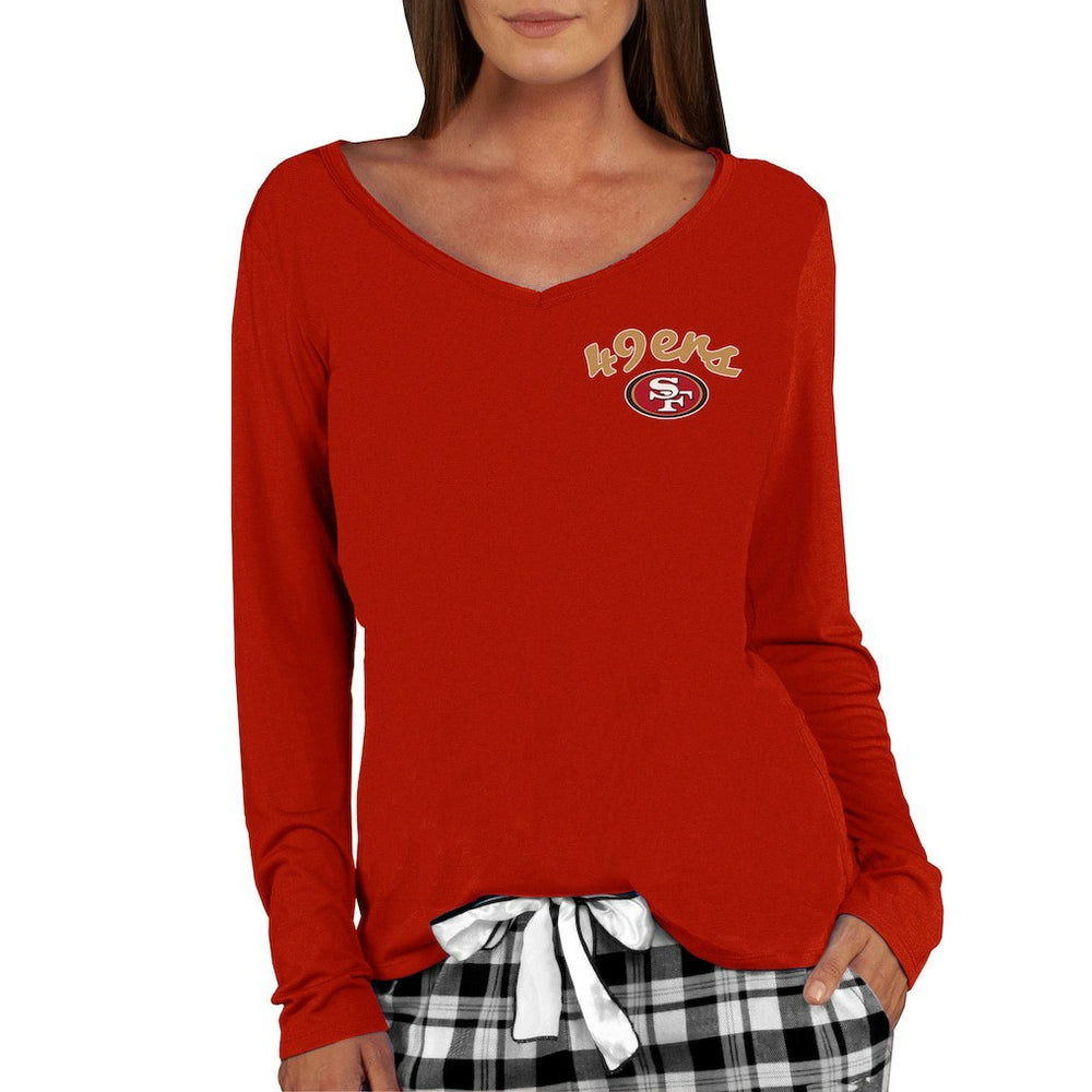 San Francisco 49ers  Concepts Sport Women's Marathon Knit Long Sleeve Lightweight V-Neck Lounge Top