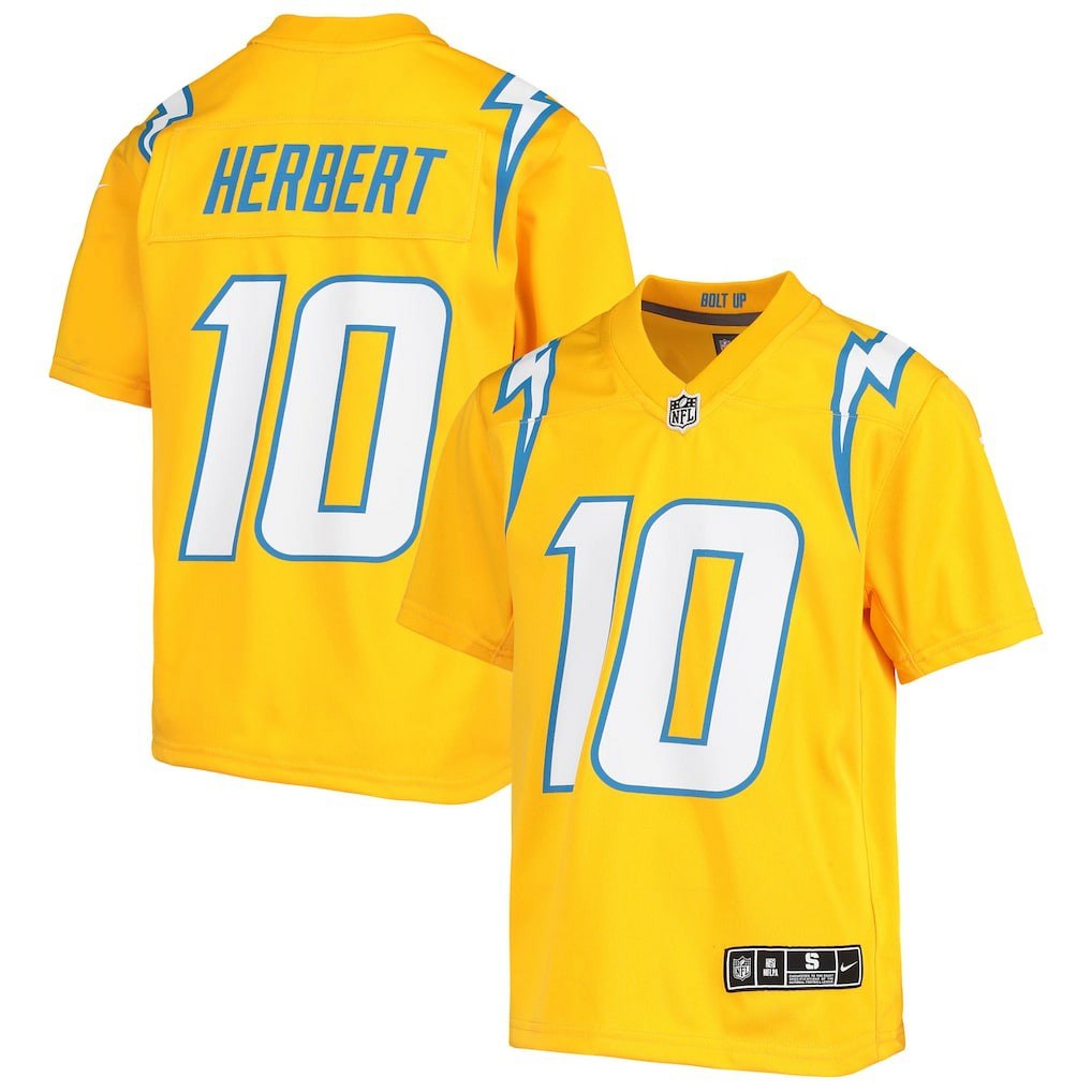 Los Angeles Chargers Nike Justin Herbert  Youth Inverted Team Game Jersey