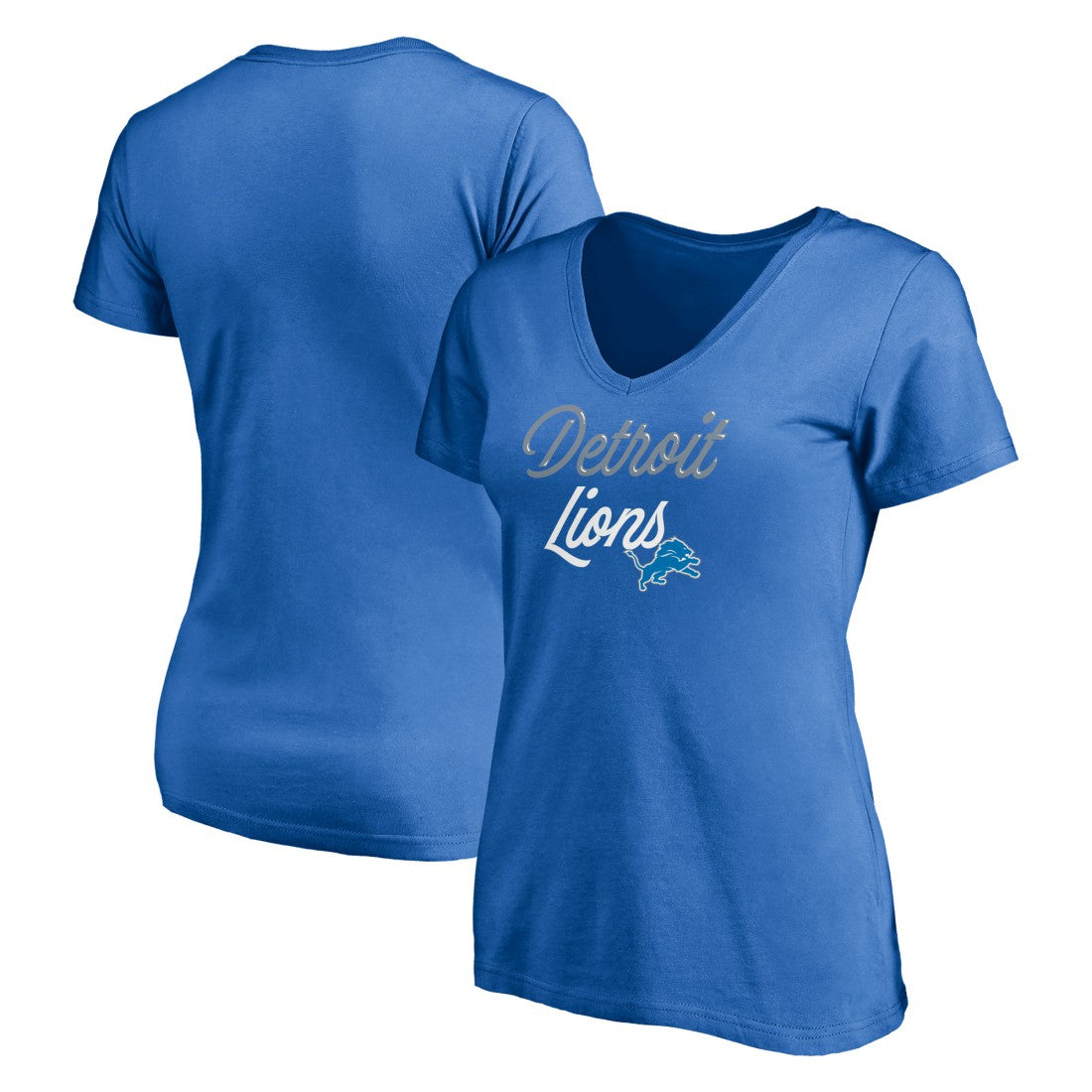 Detroit Lions  Women's Long Stride V-Neck T-Shirt
