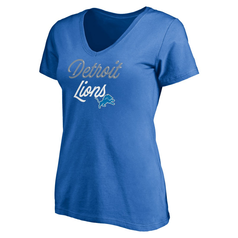Detroit Lions  Women's Long Stride V-Neck T-Shirt