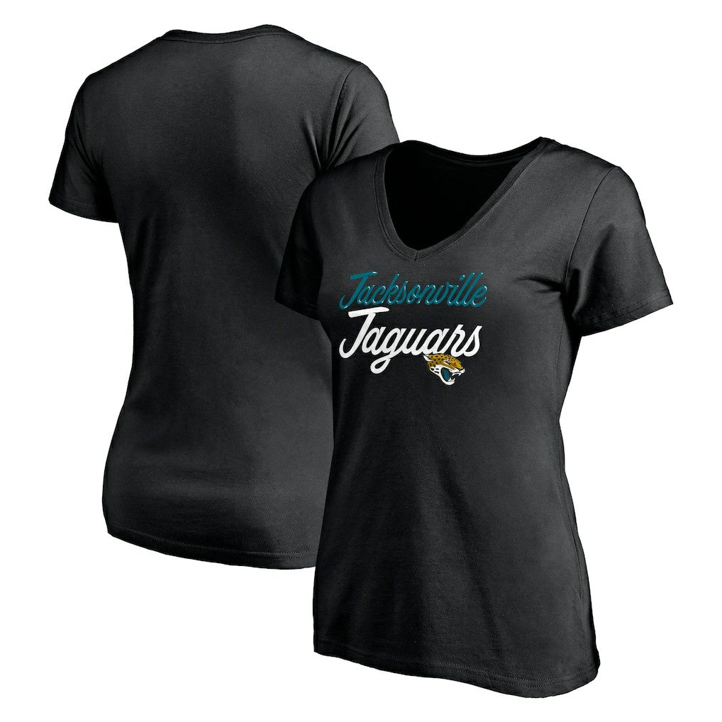 Jacksonville Jaguars  Women's Long Stride V-Neck T-Shirt