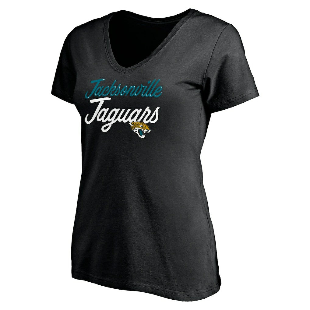Jacksonville Jaguars  Women's Long Stride V-Neck T-Shirt