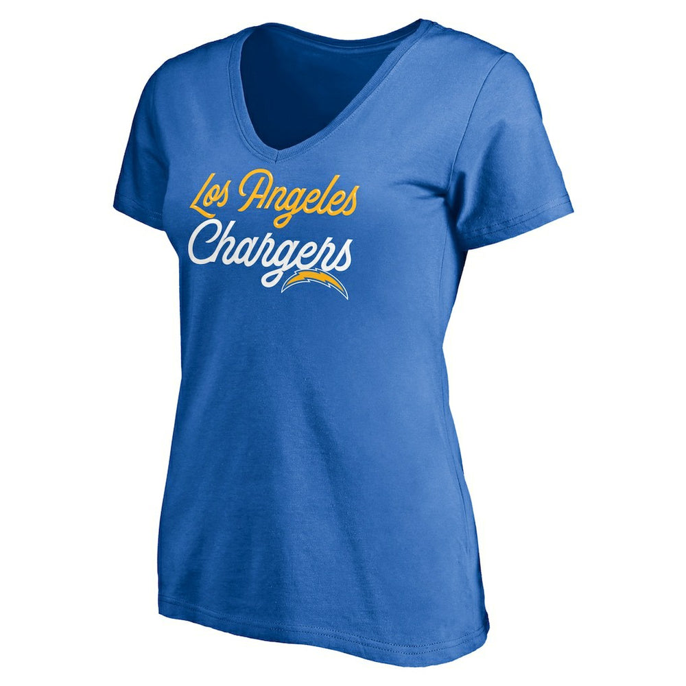 Los Angeles Chargers  Women's Long Stride V-Neck T-Shirt