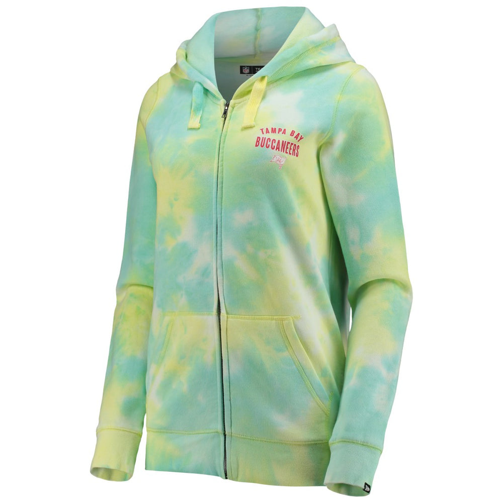 Tampa Bay Buccaneers New Era Women's Ice-Dye Full-Zip Hoodie
