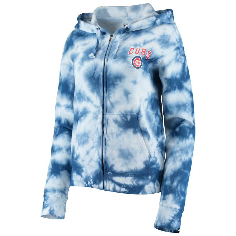 Chicago Cubs New Era Women's Tie-Dye Fleece Full-Zip Hoodie | MLB Shop