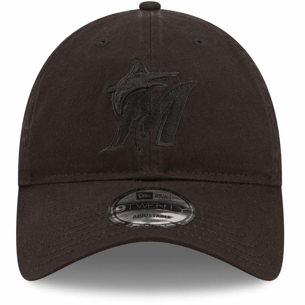 Miami Marlins New Era Black On Black Core Classic 2.0 9TWENTY Adjustable Hat | MLB New