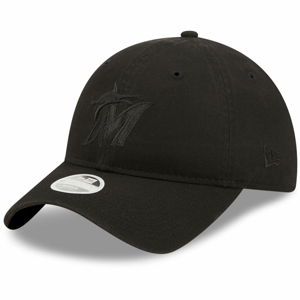 Miami Marlins New Era Women's Black on Black Core Classic II 9TWENTY Adjustable Hat | MLB On Sale