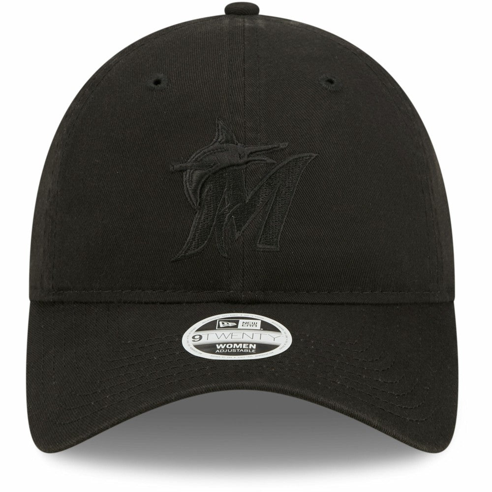 Miami Marlins New Era Women's Black on Black Core Classic II 9TWENTY Adjustable Hat | MLB On Sale