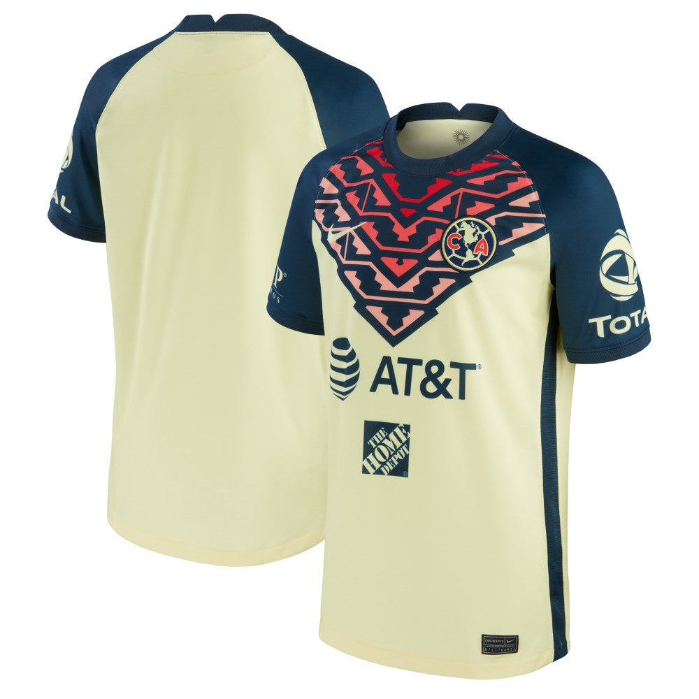 Club America Youth 2021/22 Home Breathe Stadium Replica Jersey Yellow - Nike