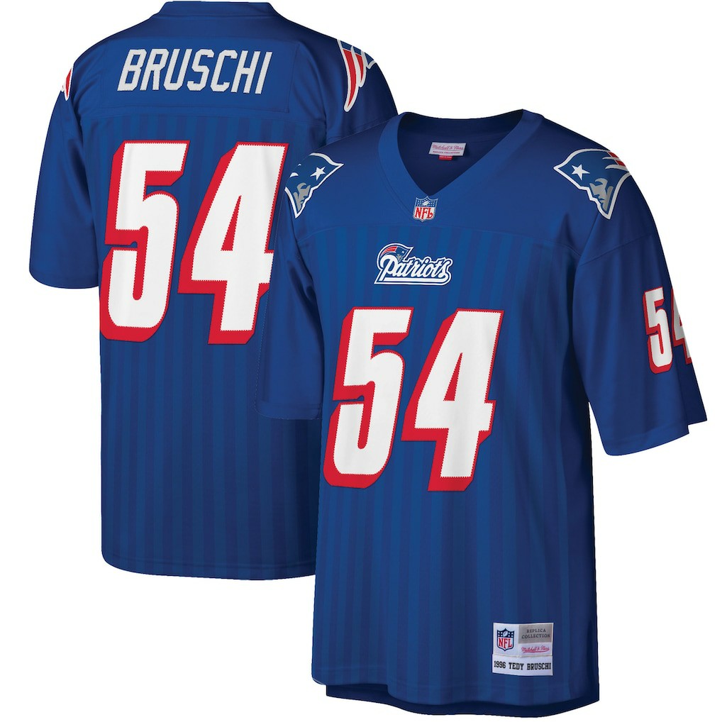 New England Patriots Mitchell & Ness Tedy Bruschi  Big & Tall 1996 Retired Player Replica Jersey